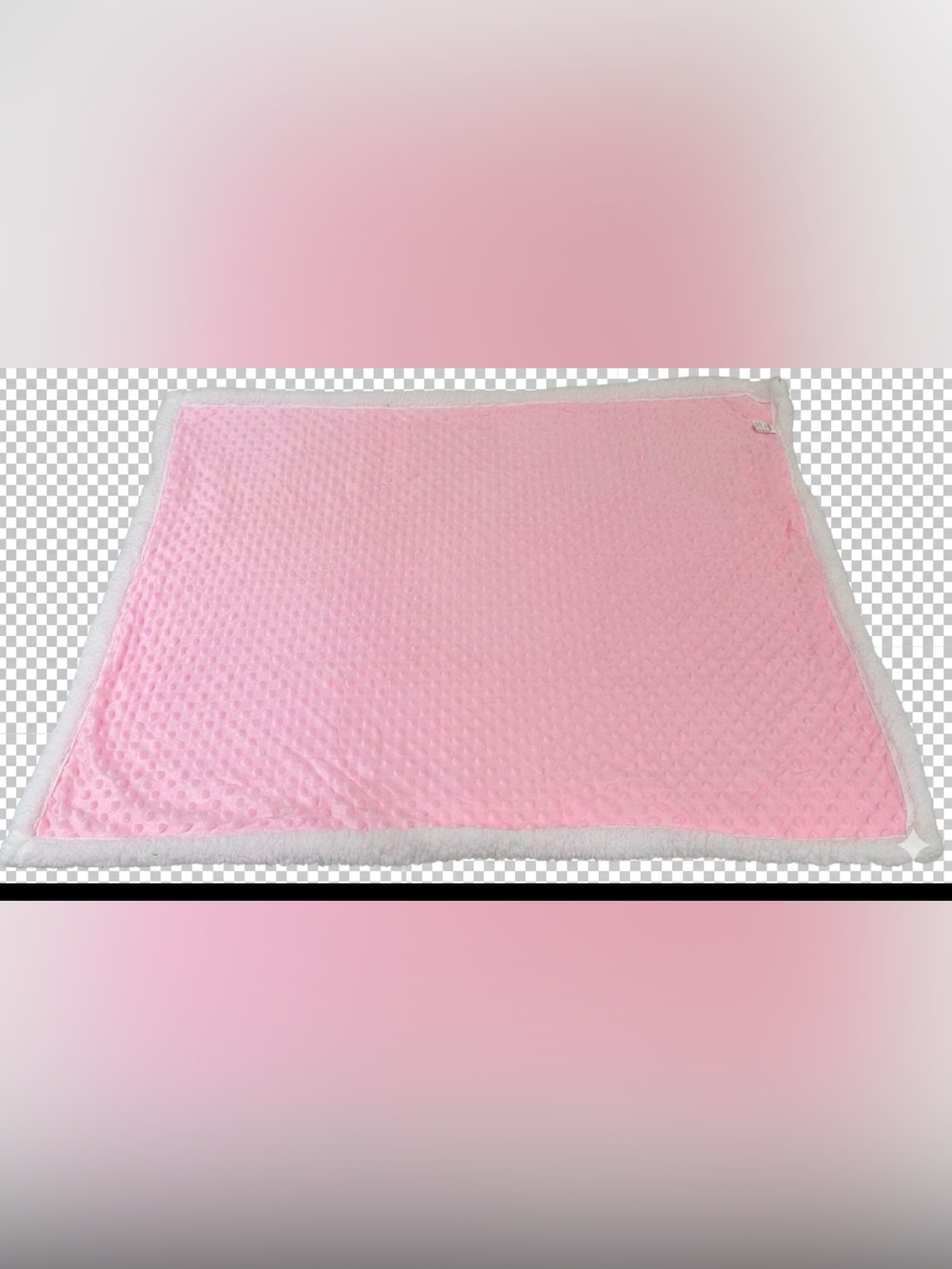 Tendertyme Popcorn Sherpa Blanket in pink/white